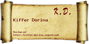 Kiffer Dorina névjegykártya